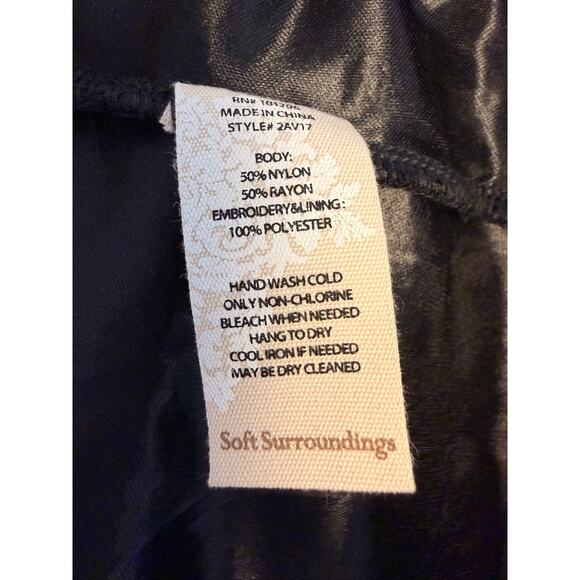 Soft Surroundings Black Lace Long Sleeve Top Sheer Floral Lace Size S - Picture 9 of 9